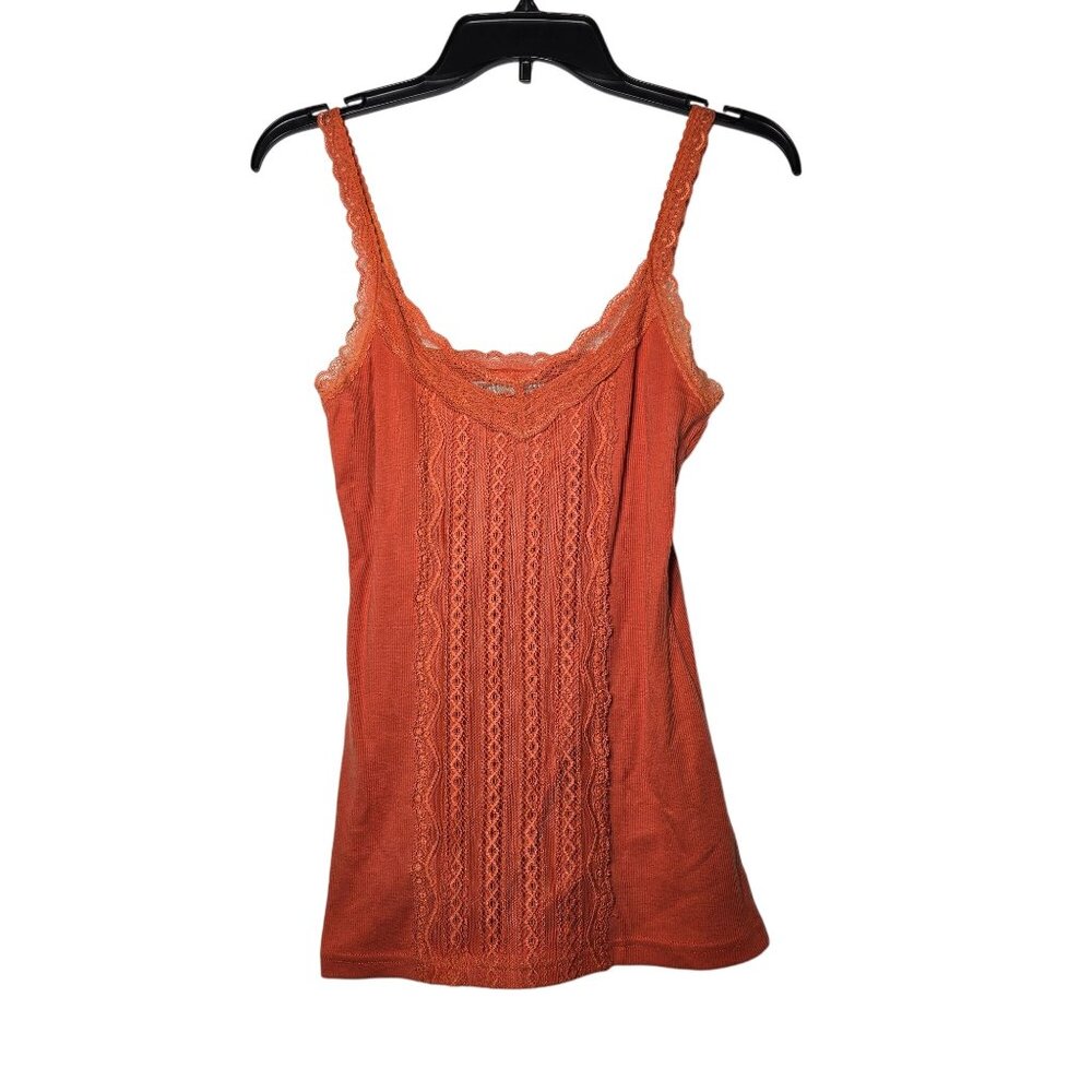 Maurices Womens Orange Lace Tank‎ Top Small Y2K Summer Feminine Festival Cami